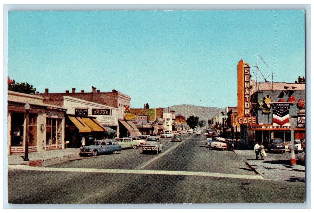 c1960 Carson Street Looking North Carson City Nevada NV Vintage Antique Postcard