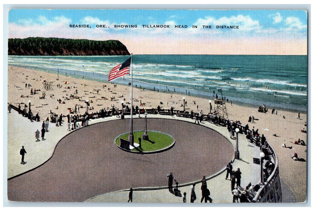 c1940's Showing Tillamook Head in the Distance Seaside Oregon OR Postcard