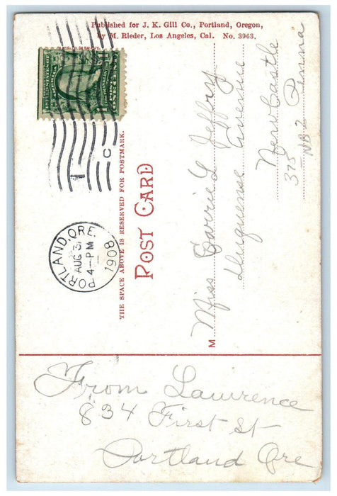 1908 Aerial View Houses Sea Road Astoria Oregon OR Posted Antique Postcard