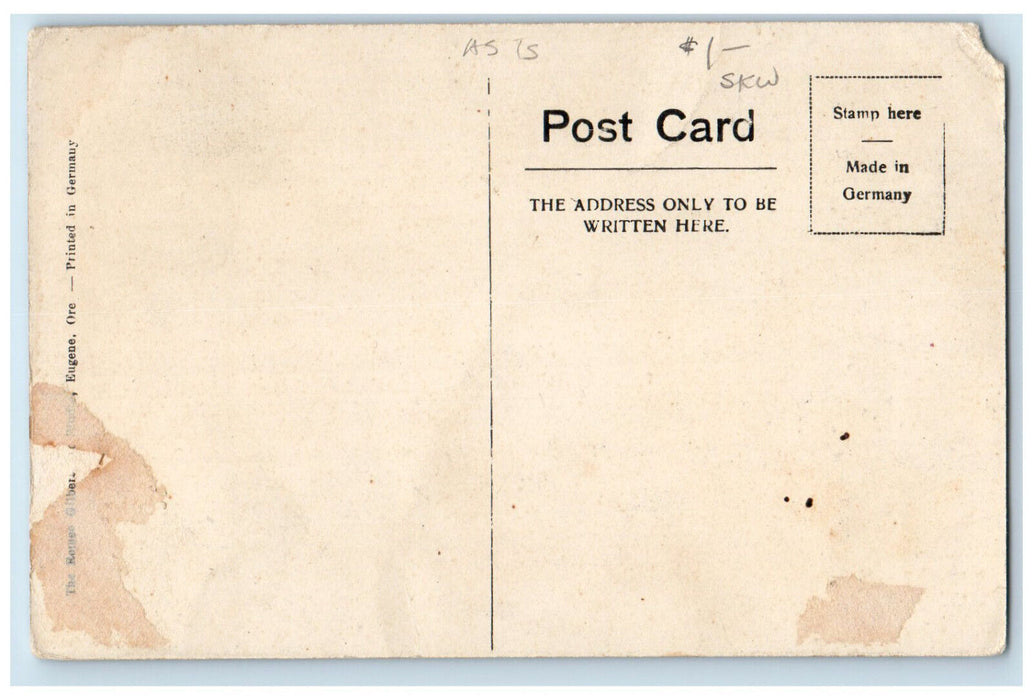 c1910 Boat Scene Mill Race Eugene Oregon OR Antique Unposted Postcard