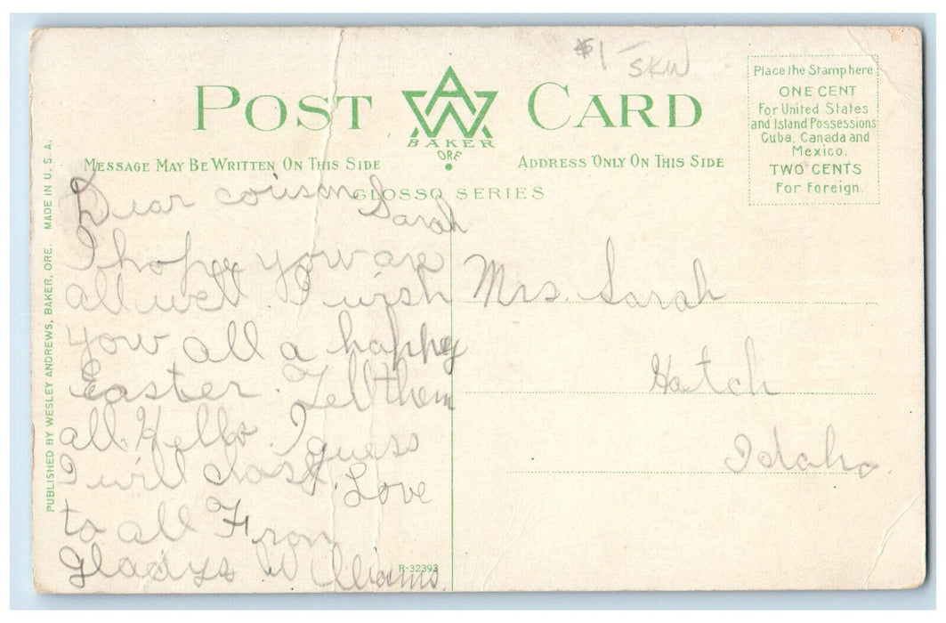 c1910 Hot Lake Sanitarium Main Line O.W.R. & N. Hot Lake Oregon OR Postcard