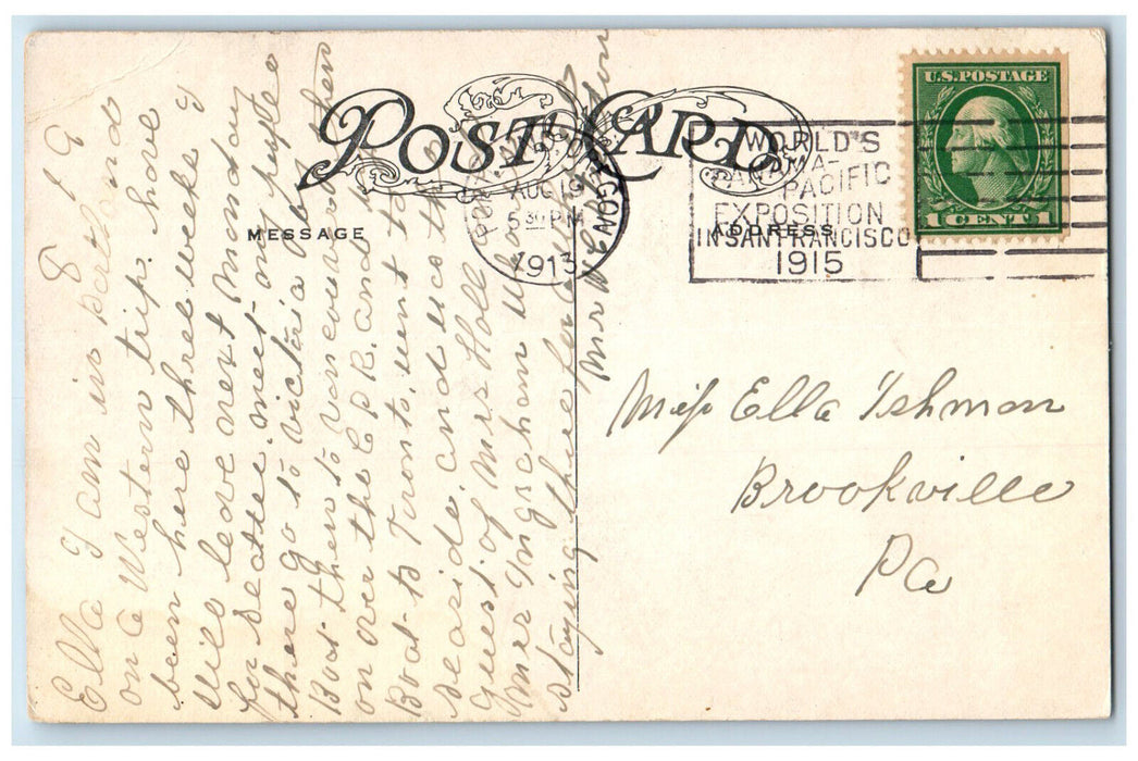 1913 O.W.R. & N. Bridge Over Williamette River Portland Oregon OR Postcard
