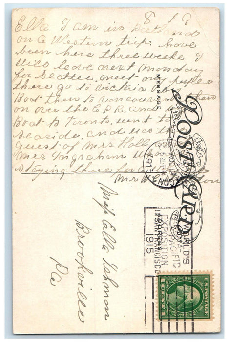 1913 O.W.R. & N. Bridge Over Williamette River Portland Oregon OR Postcard