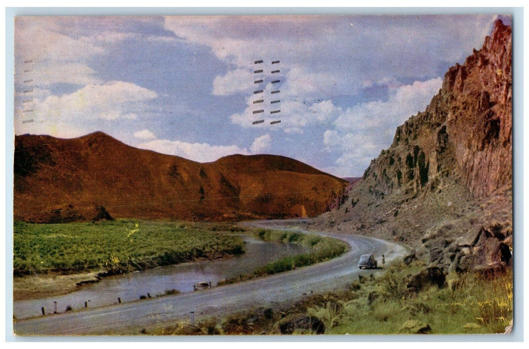 1952 Scenic View Sweeping Curves Nevada Canyon Nevada Vintage Antique Postcard