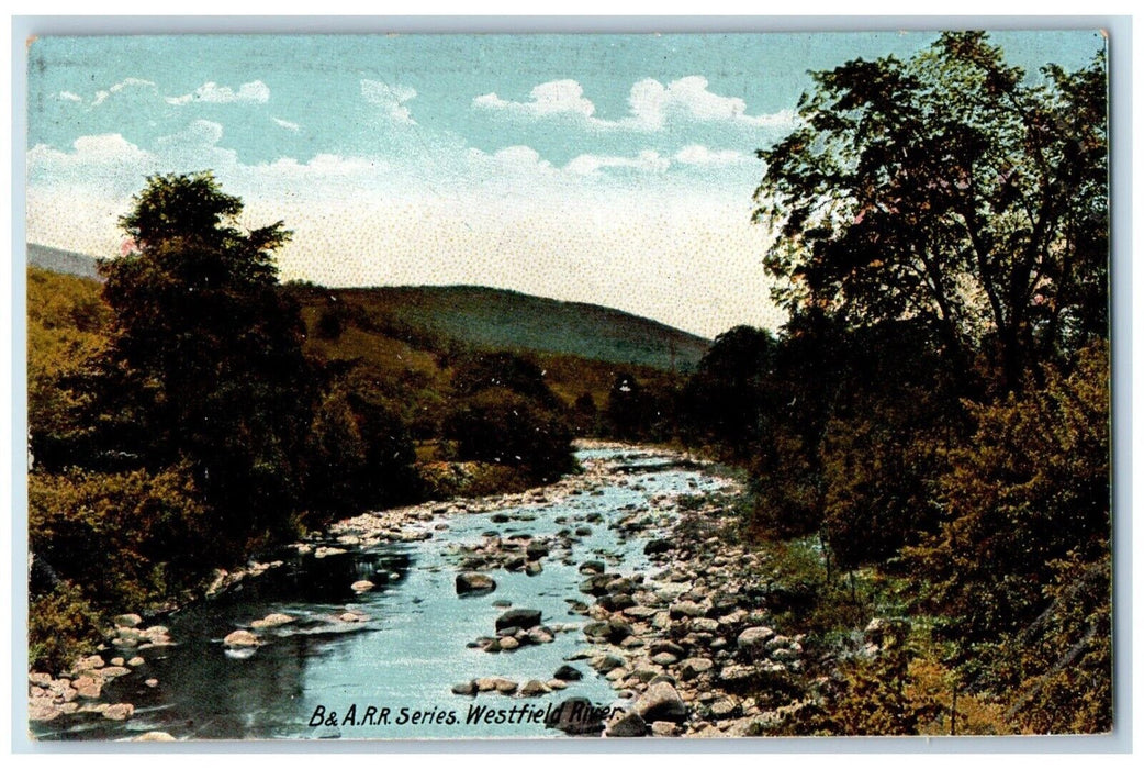 c1910 B&A.R.R. Series Rocks Trees Westfield River Massachusetts Vintage Postcard