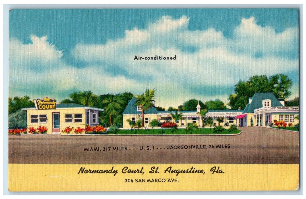 1940 Normandy Court San Marco Avenue Jacksonville St. Augustine Florida Postcard