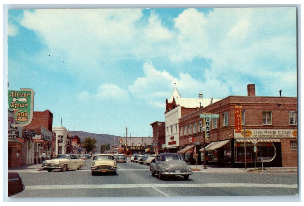 c1960 Carson Street Looking North Classic Cars Carson City Nevada NV Postcard