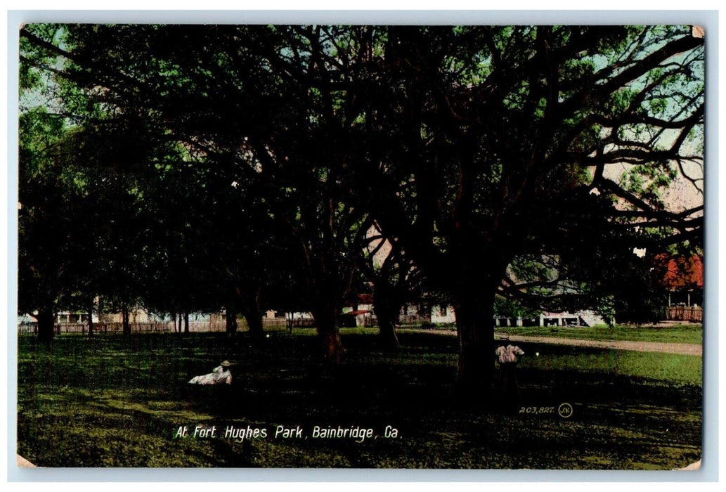 1909 At Fort Hughes Park Bainbridge Georgia GA, Portland PA Antique Postcard