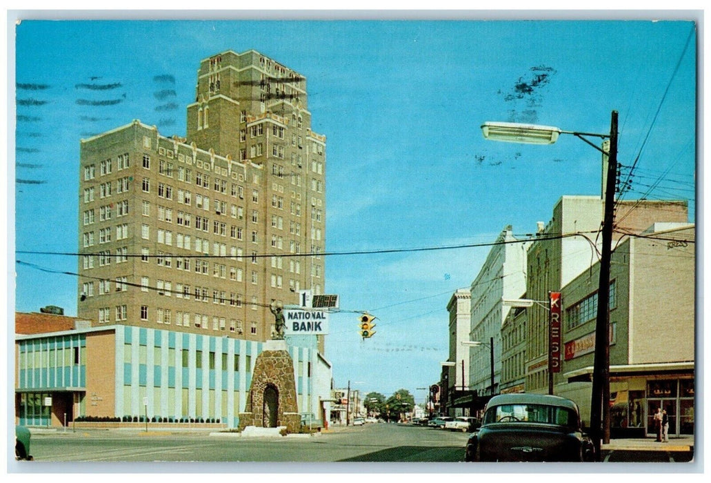 c1960 Business Section Meridian Mississippi MS Antique Vintage Posted Postcard