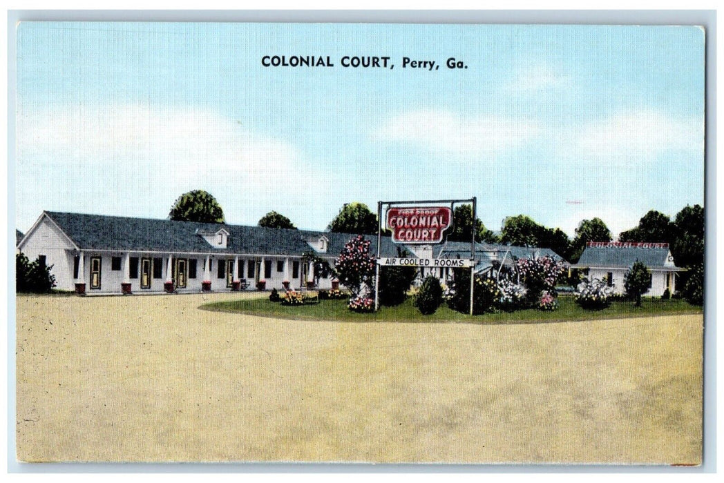 c1940s Colonial Court Motel Roadside Perry Virginia VA Unposted Vintage Postcard