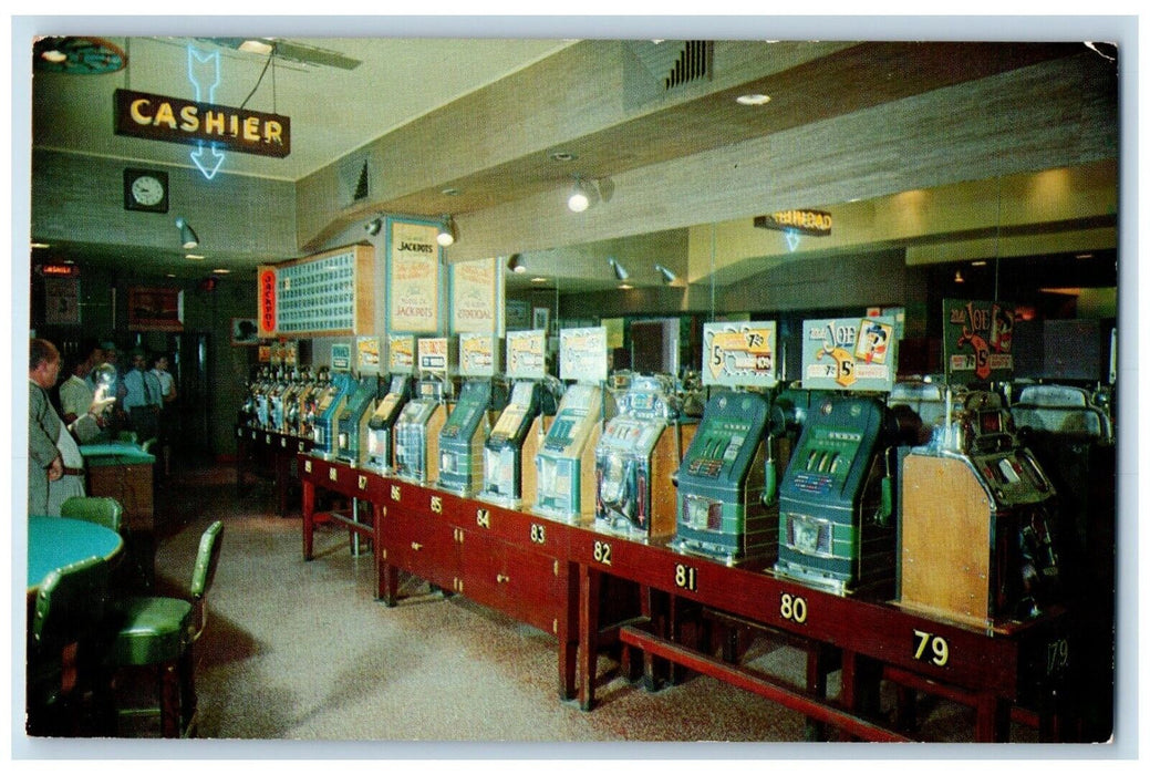 c1960 Liberal Machine Elko Casino Commercial Hotel Elko Nevada Vintage Postcard