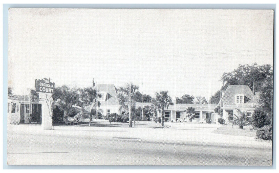 c1940 Chief Osceola Court San Marco Avenue Street St. Augustine Florida Postcard