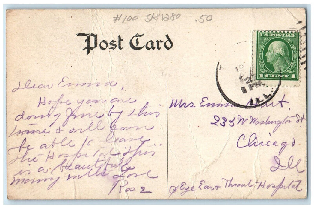 1910 Starved Rock La Salle Cliff Mountain Co. Illinois Vintage Antique Postcard