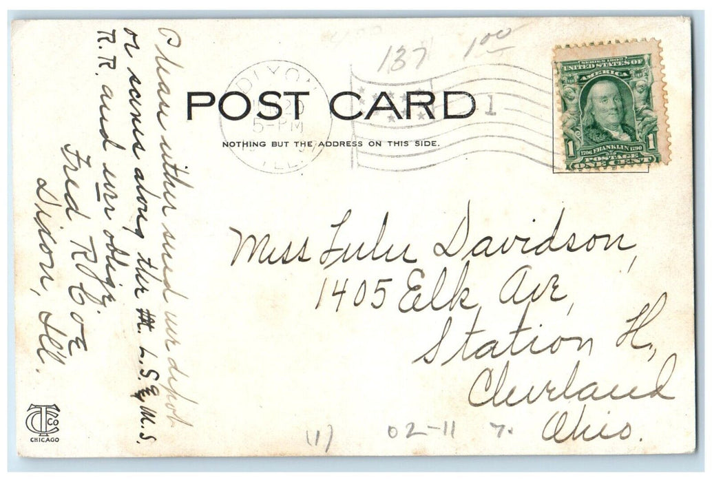 1907 Rock Creek River Lake Trees Merrison Illinois IL Vintage Antique Postcard