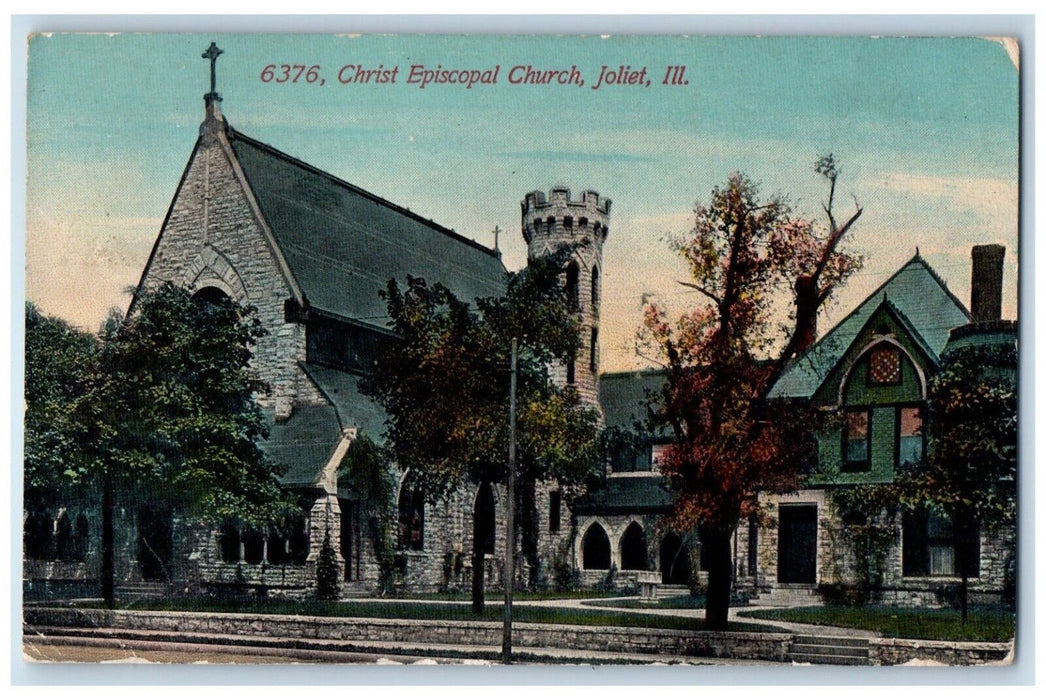 1912 Christ Episcopal Church Exterior Building Chapel Joliet Illinois Postcard