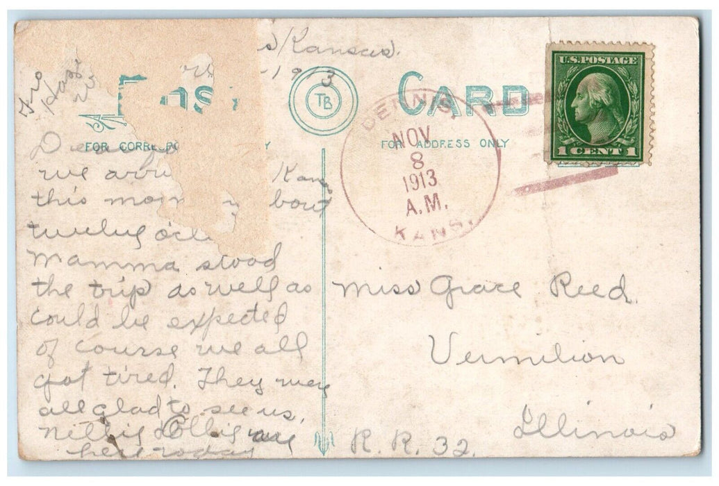 1913 River Lake Rocks Mountain Trees From Vermilion Illinois IL Vintage Postcard