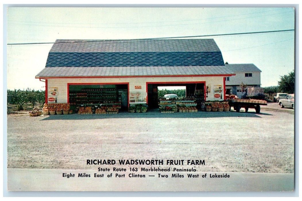 1960 Richard Wadsworth Fruit Farm Marblehead Peninsula Clinton Ohio OH Postcard