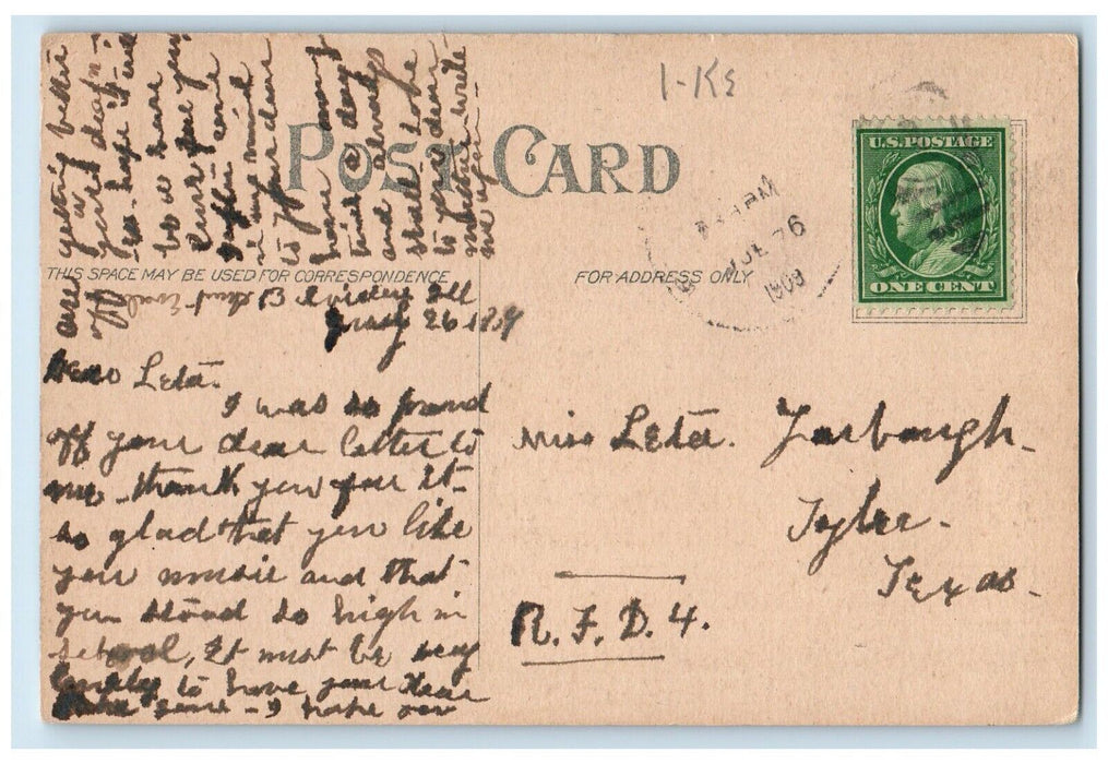 1909 Scene Sweatman's Woods Canoe Boat Lake Belvidere Illinois Vintage Postcard