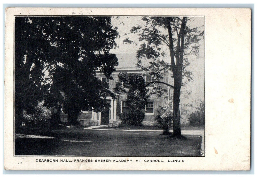 1908 Dearborn Hall Frances Shimer Academy Exterior Mt. Carroll Illinois Postcard