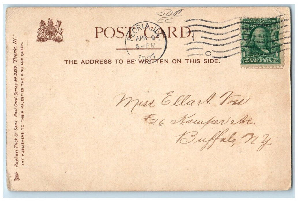 1907 Government Building Exterior Horse Road Peoria Illinois Tuck Sons Postcard