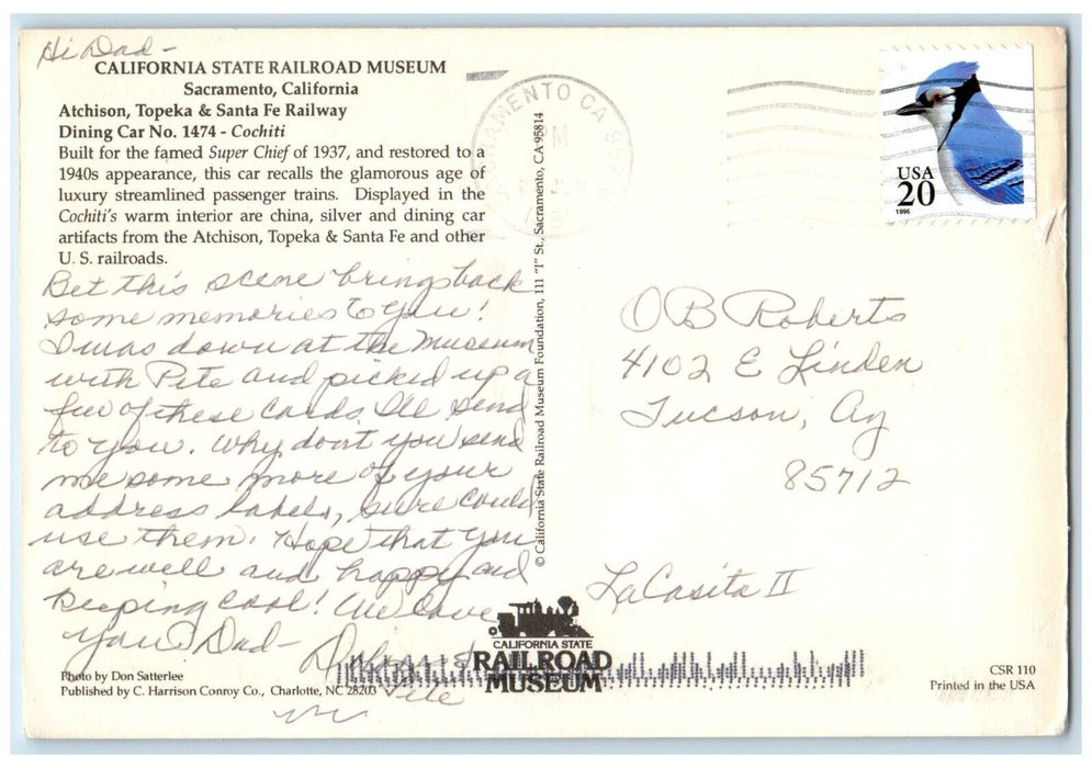 California State Railroad Museum Interior Sacramento California CA Postcard