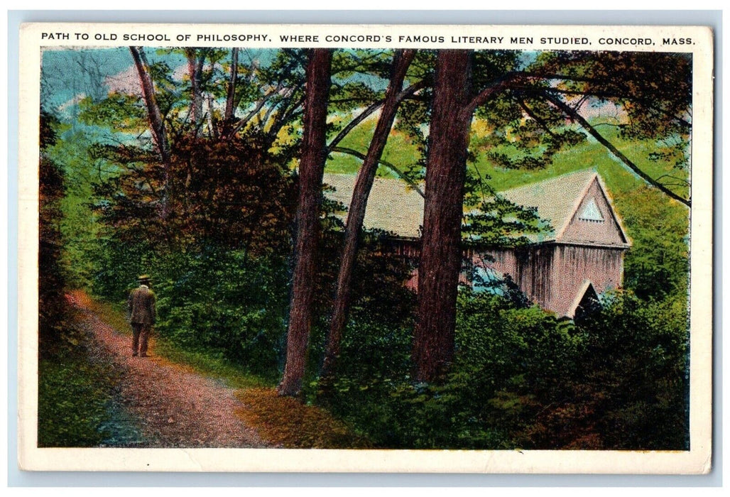 c1930's Path To Old School Of Philosophy Concord Massachusetts MA Postcard