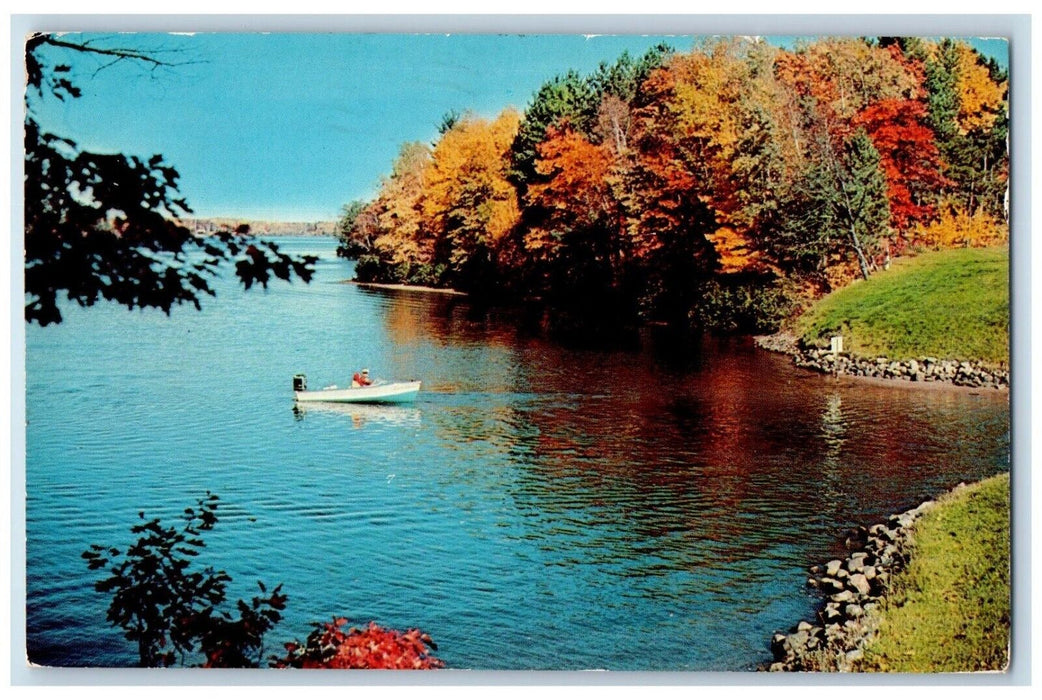 1961 Greetings From Clare Michigan MI, Sea View Canoeing Posted Vintage Postcard