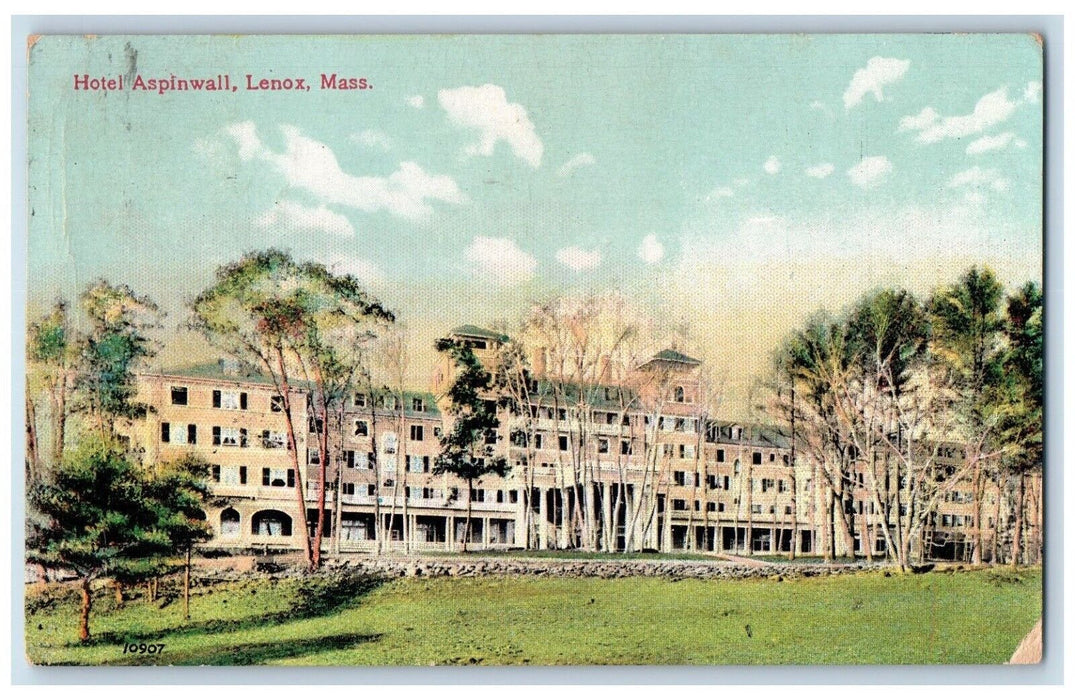 1921 Hotel Aspinwall Building Lenox Massachusetts MA Posted Vintage Postcard