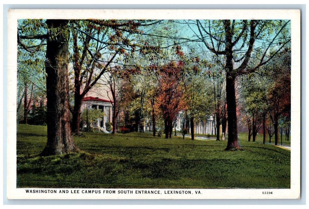 c1930's Washington And Lee Campus From South Entrance Lexington VA Postcard