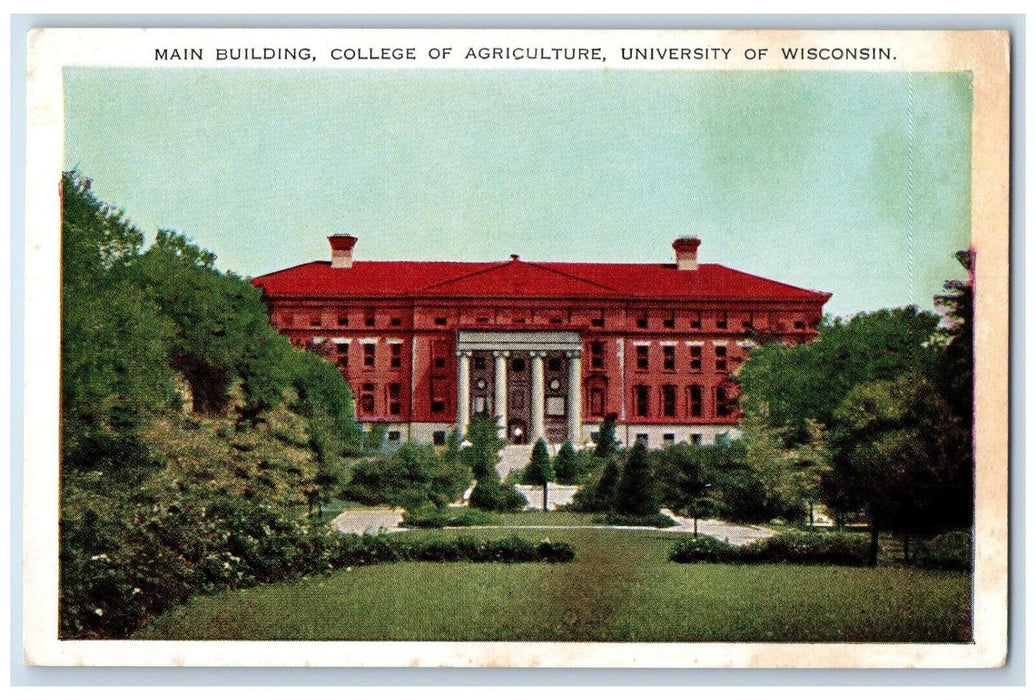 Main Building College Of Agriculture University Of Wisconsin WI Vintage Postcard