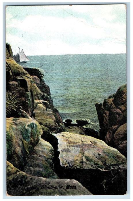 1908 View Of Reef's Chasm Gloucester Boston Massachusetts MA Antique Postcard