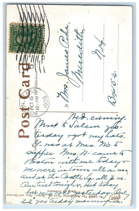 1908 View Of Reef's Chasm Gloucester Boston Massachusetts MA Antique Postcard