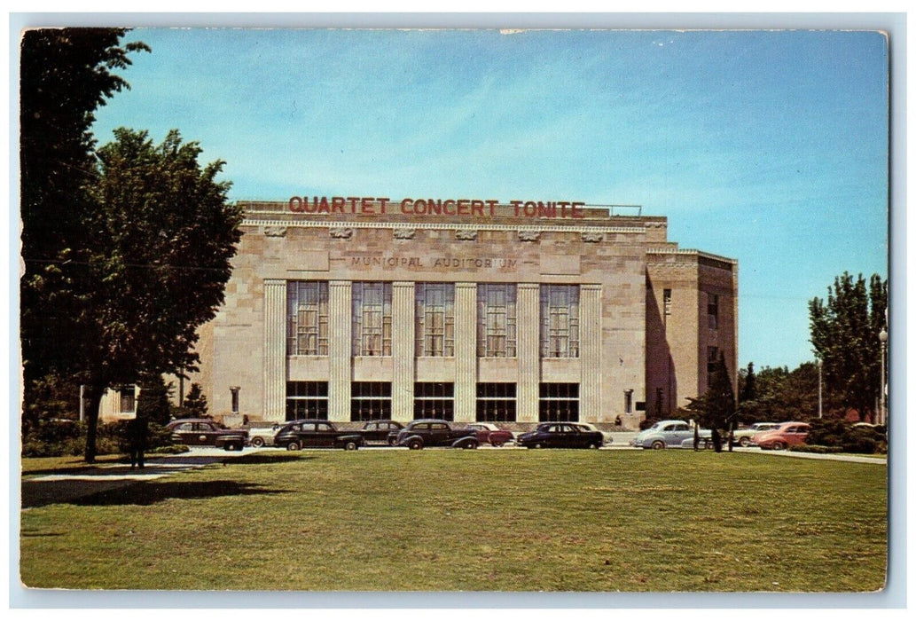 c1950's Quartet Concert Tonite Municipal Auditorium Oklahoma City OK Postcard
