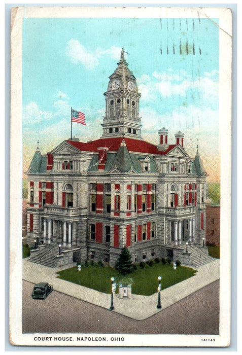 1941 Court House Napoleon Building Ohio OH Vintage Posted Postcard