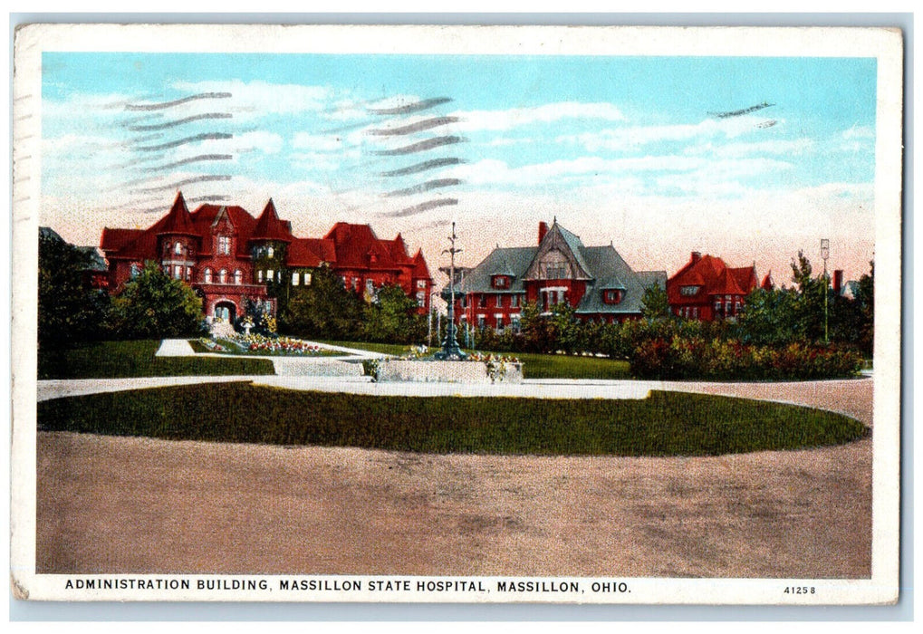 1928 Administration Building Massillon State Hospital Ohio OH Vintage Postcard