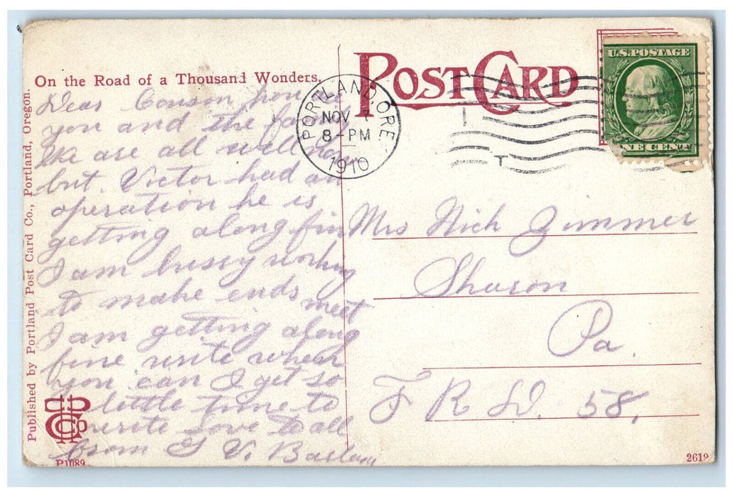 1910 Fishing in the Umpqua Southern Oregon OR Antique Posted Postcard