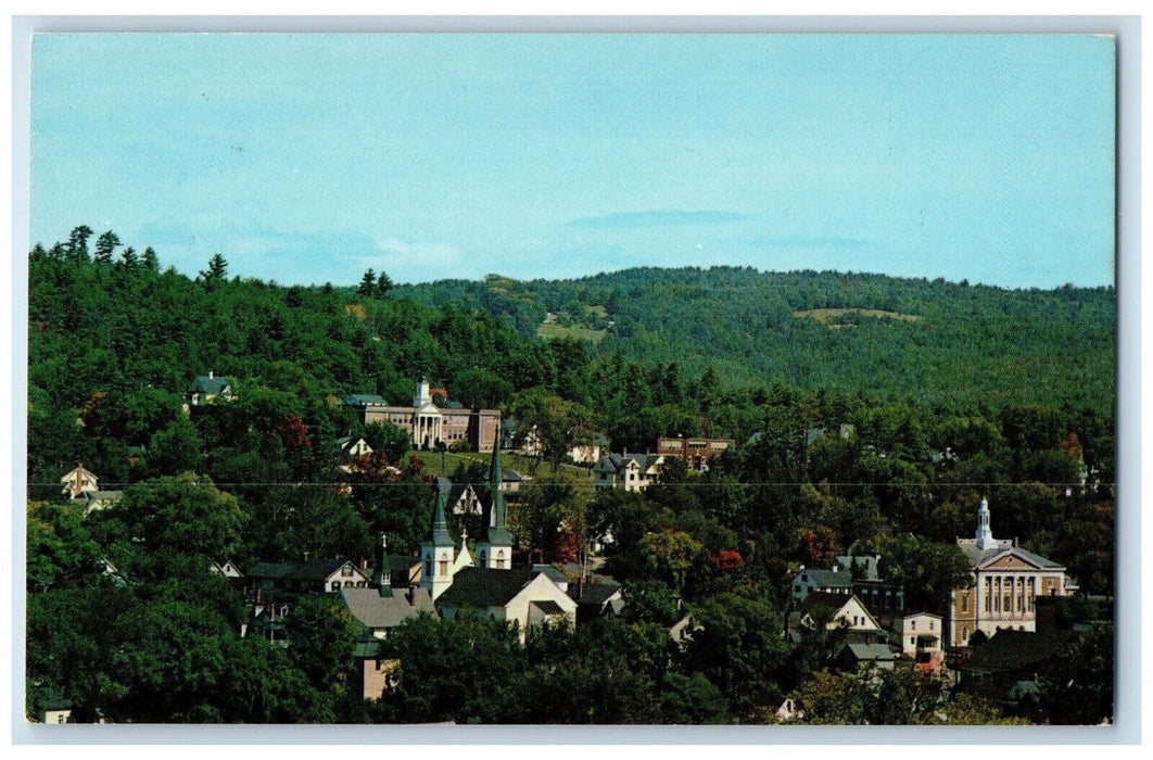 c1950's Aerial View Of Picturesque Littleton New Hampshire NH Vintage Postcard