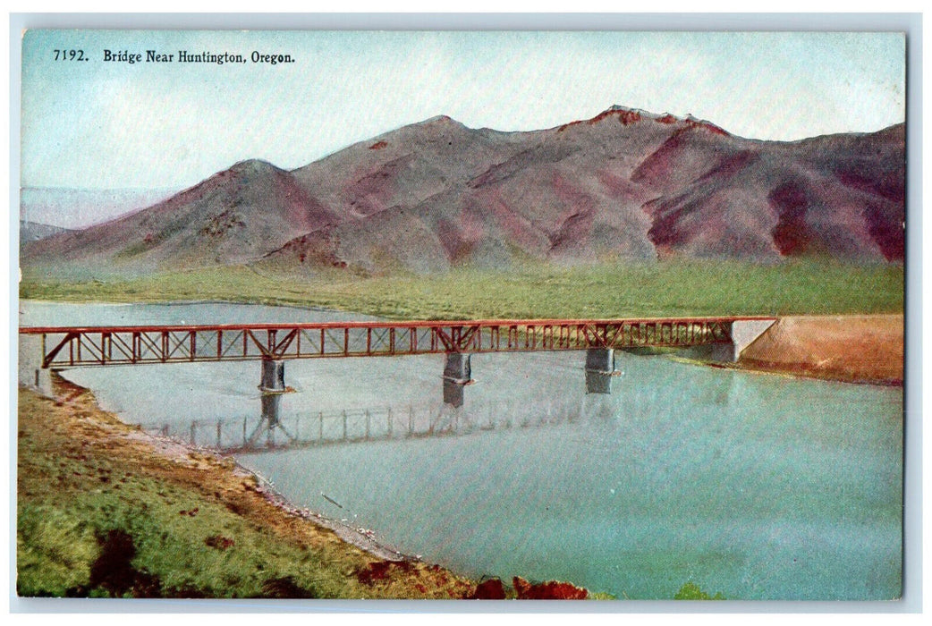 c1910 View of Bridge Near Huntington Oregon OR Antique Unposted Postcard