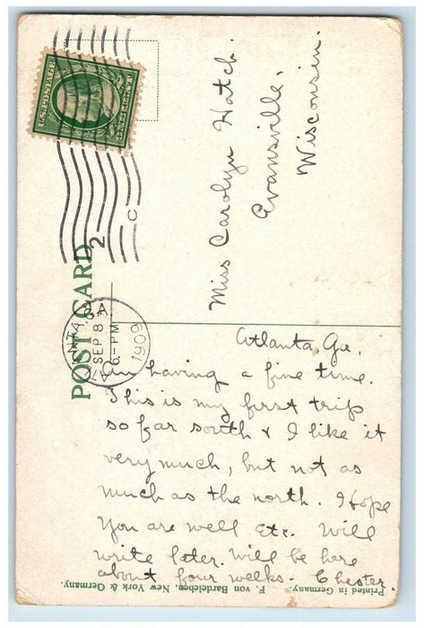 1909 View Of State Capitol Building Atlanta Georgia GA Posted Antique Postcard