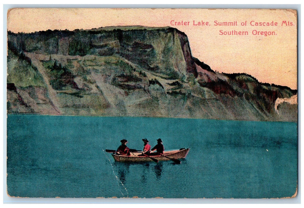 1910 Crater Lake Summit of Cascade Mountains Southern Oregon OR Postcard