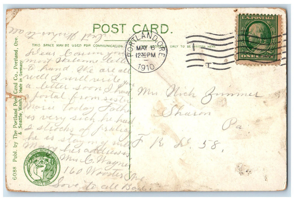 1910 Crater Lake Summit of Cascade Mountains Southern Oregon OR Postcard