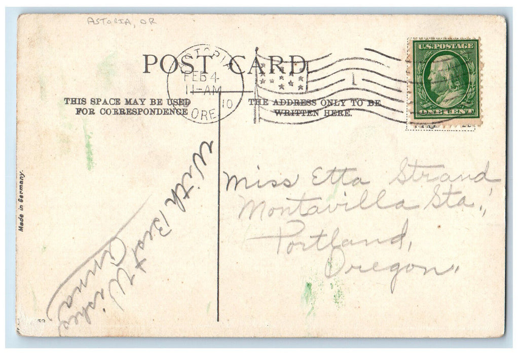 1910 Three Sisters from Mirror Lake Astoria Oregon OR Antique Postcard