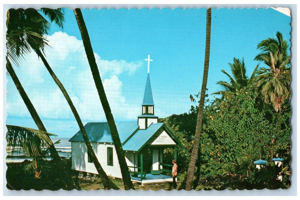 c1950's St. Peters Church Catholic Church Kahalulu Hawaii HI Vintage Postcard