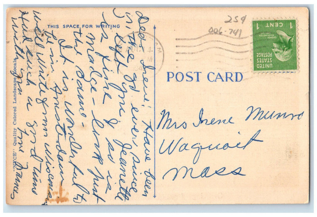 c1940's Greetings from Amsterdam Ohio OH Vintage Posted NYCE Postcard