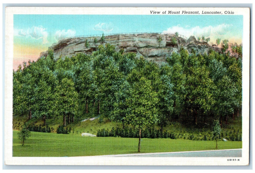 c1930's View of Mount Pleasant Lancaster Ohio OH Vintage Unposted Postcard