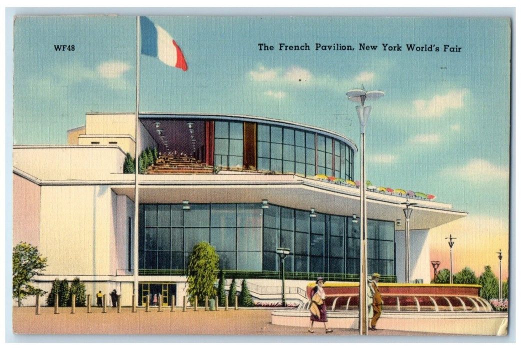 1940 The French Pavilion New York World's Fair Flushing NY Vintage Postcard