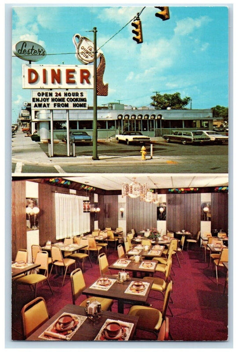 Lester's Diner In Bryan O Restaurant Fort Lauderdale FL, Dual View Postcard
