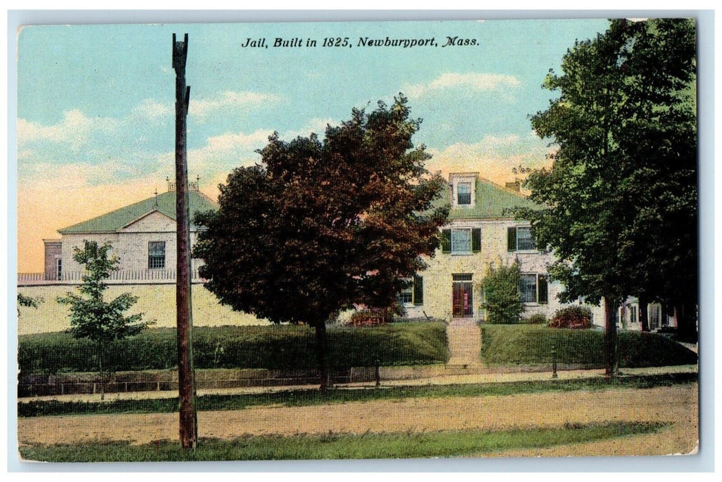 Jail Built 1825 Newburyport Massachusetts MA, Dirt Road Trees Unposted Postcard