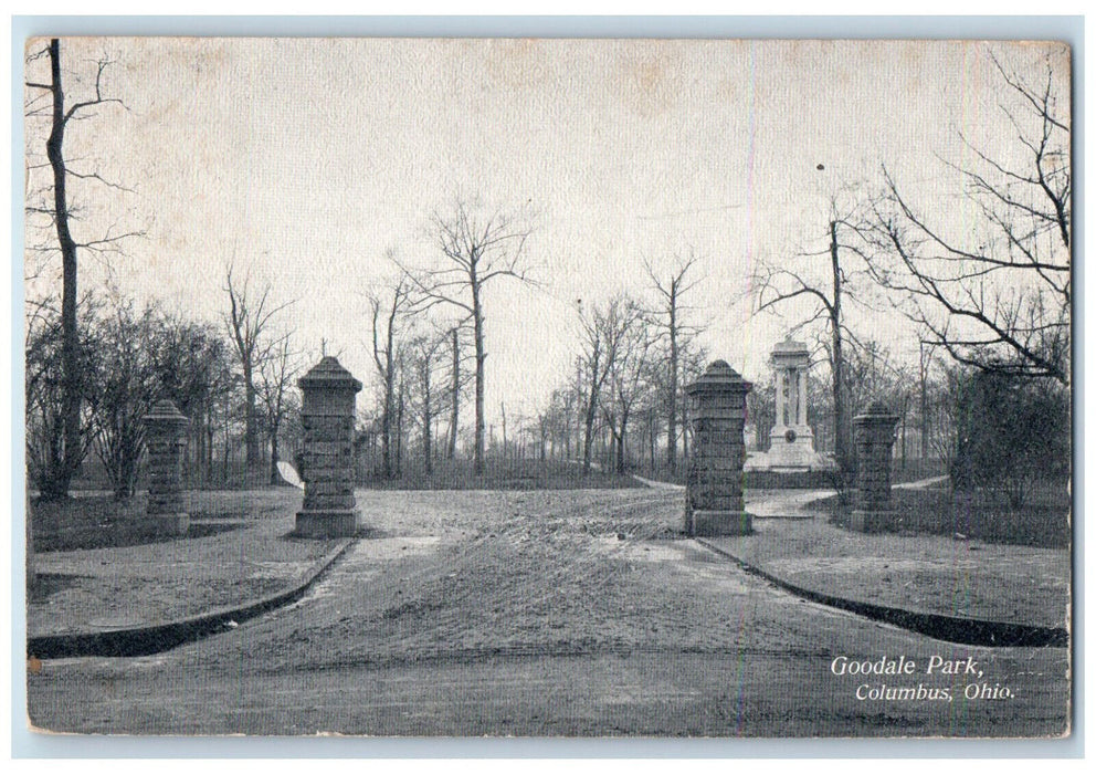 1908 View of Entrance to Goodale Park Columbus Ohio OH Antique Posted Postcard