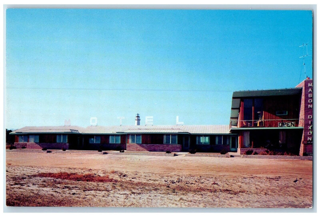 c1960's Mason Dixon Motel Fenwick Island Delaware DE, Dirt Road Vintage Postcard